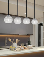 Sandia One Light Mini Pendant in Matte Black & Graphite with Clear Ribbed Shade