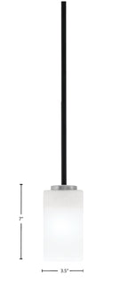Sandia One Light Mini Pendant in Matte Black & Graphite with White Marble Shade