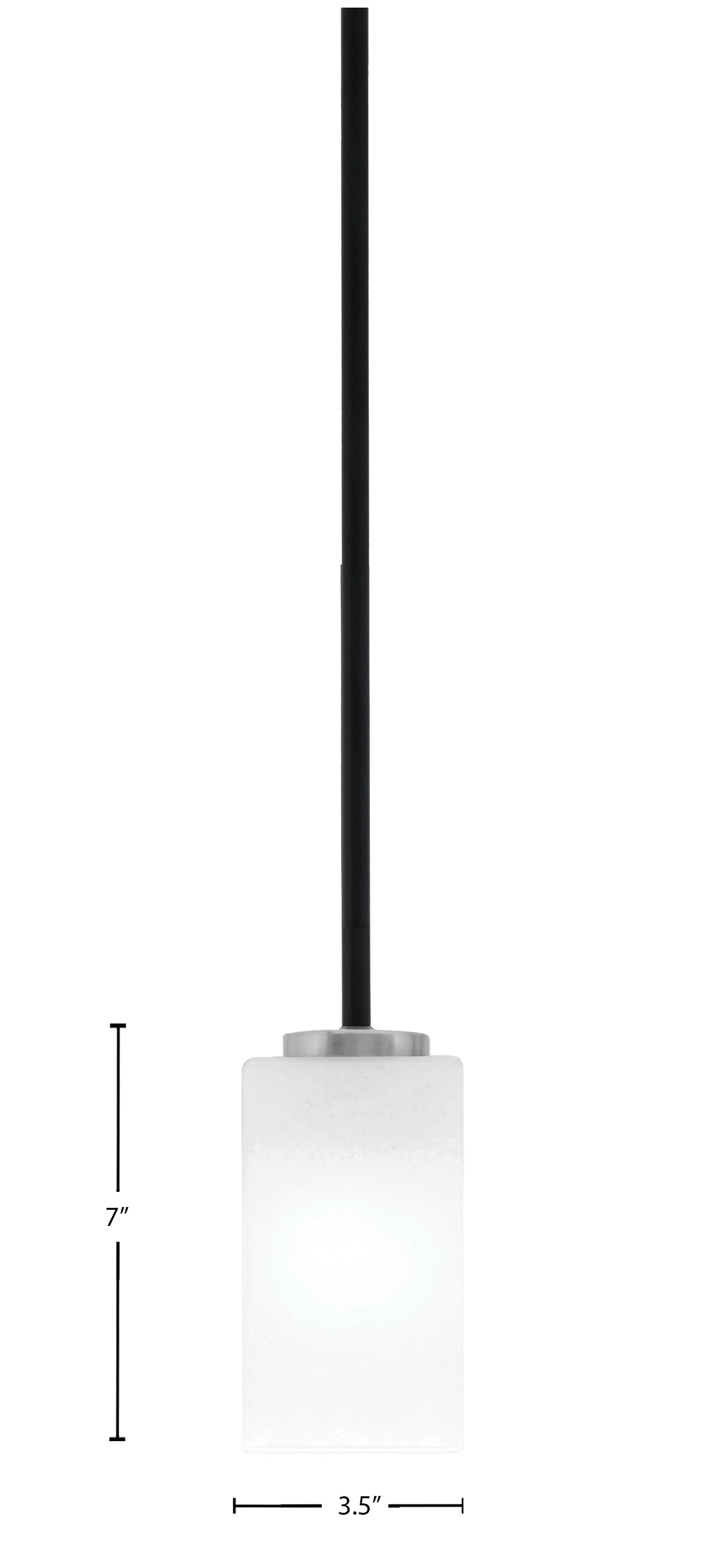 Sandia One Light Mini Pendant in Matte Black & Graphite with White Marble Shade