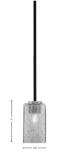 Sandia One Light Mini Pendant in Matte Black & Graphite with Smoke Bubble Shade