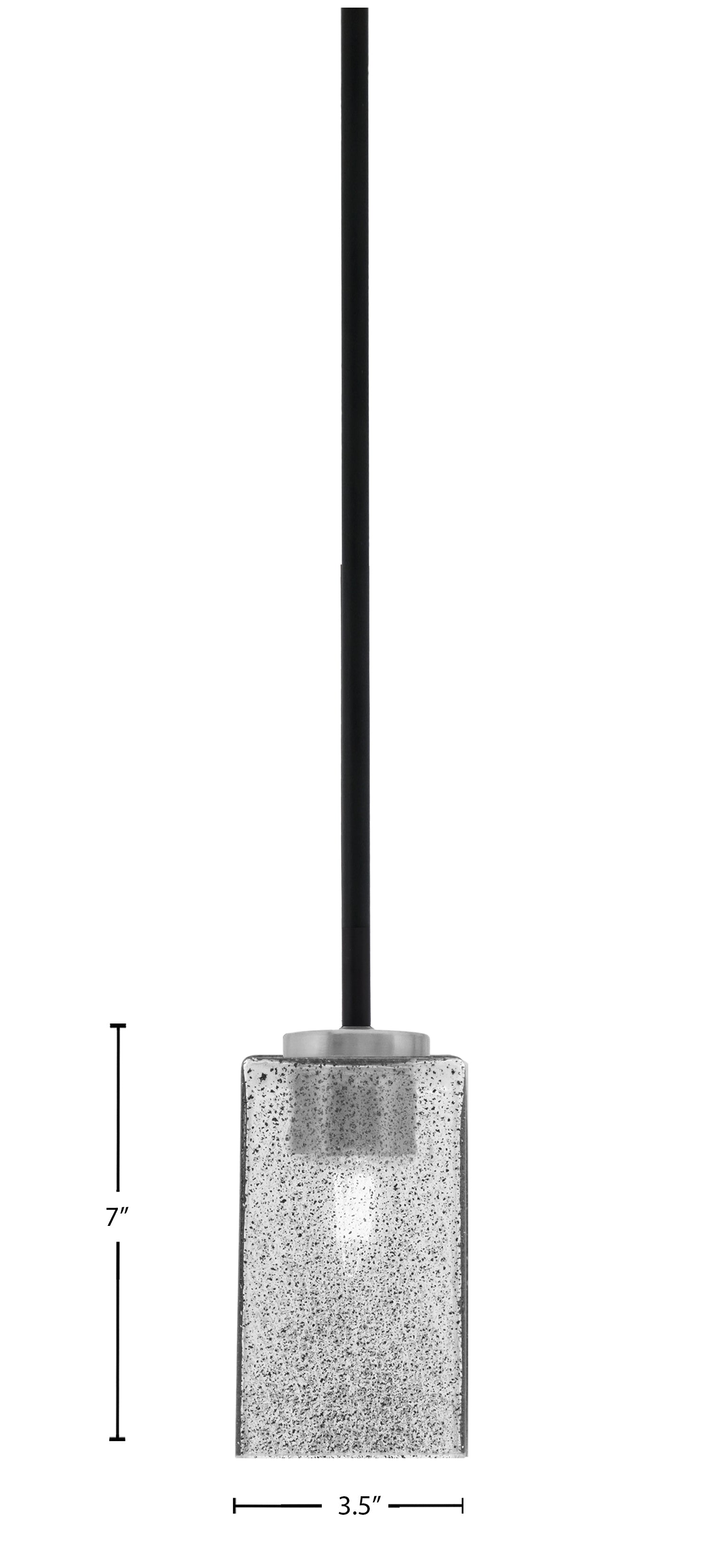 Sandia One Light Mini Pendant in Matte Black & Graphite with Smoke Bubble Shade