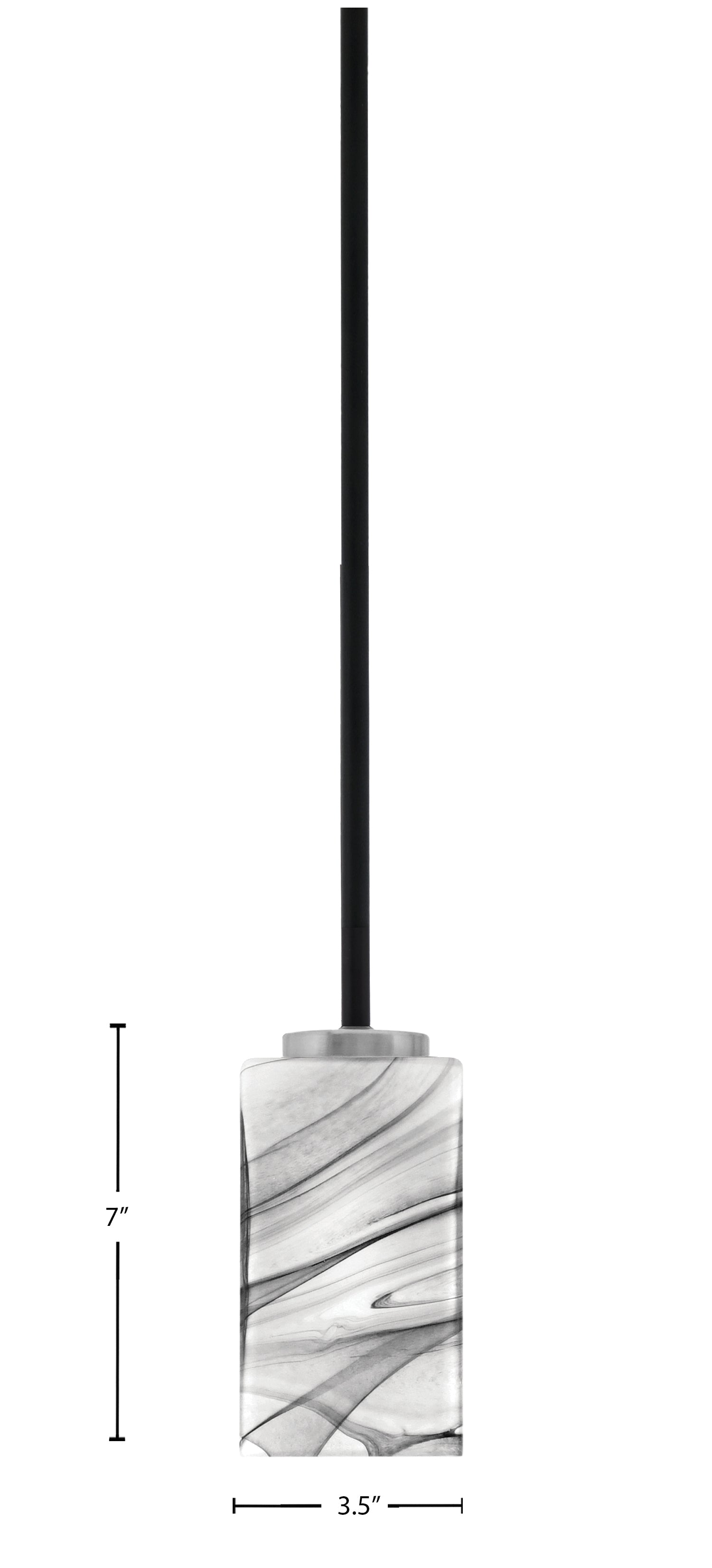 Sandia One Light Mini Pendant in Matte Black & Graphite with Onyx Swirl Shade