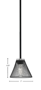 Sandia One Light Mini Pendant in Matte Black & Graphite with Matte Black Metal Shade Shade