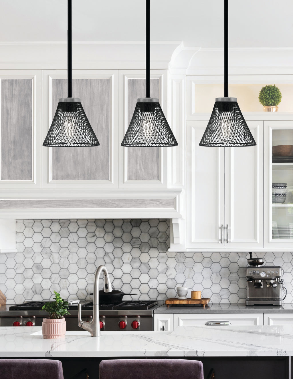 Sandia One Light Mini Pendant in Matte Black & Graphite with Matte Black Metal Shade Shade