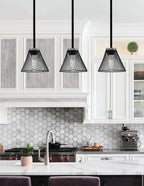 Sandia One Light Mini Pendant in Matte Black & Graphite with Matte Black Metal Shade Shade