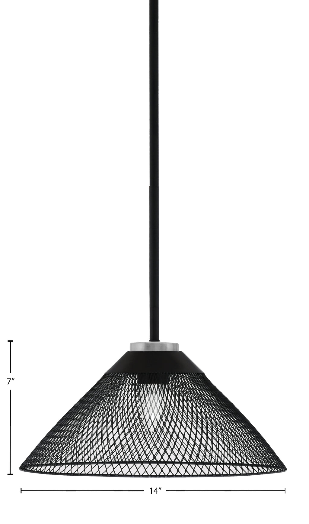 Sandia One Light Mini Pendant in Matte Black & Graphite with Matte Black Metal Shade Shade