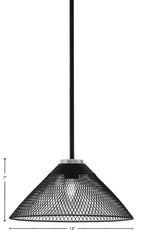 Sandia One Light Mini Pendant in Matte Black & Graphite with Matte Black Metal Shade Shade