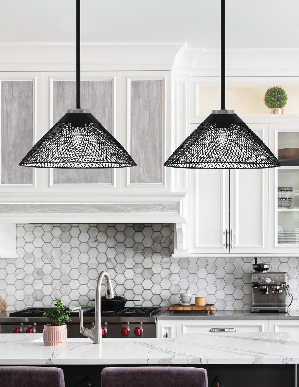 Sandia One Light Mini Pendant in Matte Black & Graphite with Matte Black Metal Shade Shade