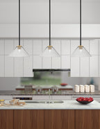 Sandia One Light Mini Pendant in Matte Black & New Age Brass with Smoke Bubble Shade