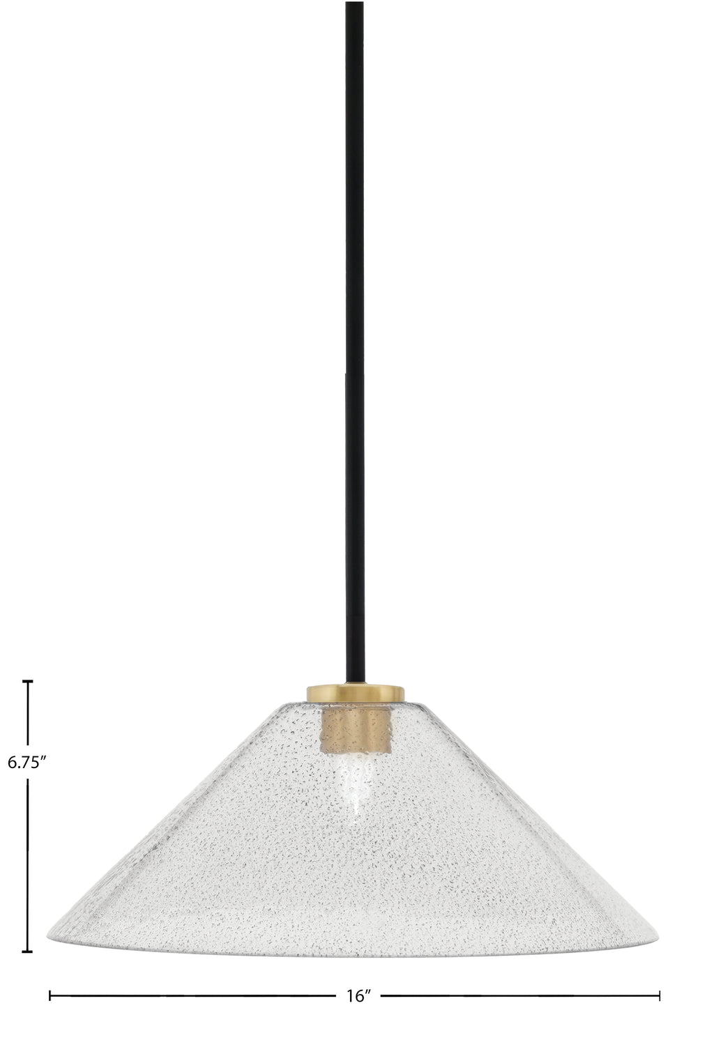 Sandia One Light Pendant in Matte Black & New Age Brass with Smoke Bubble Shade