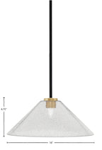Sandia One Light Pendant in Matte Black & New Age Brass with Smoke Bubble Shade
