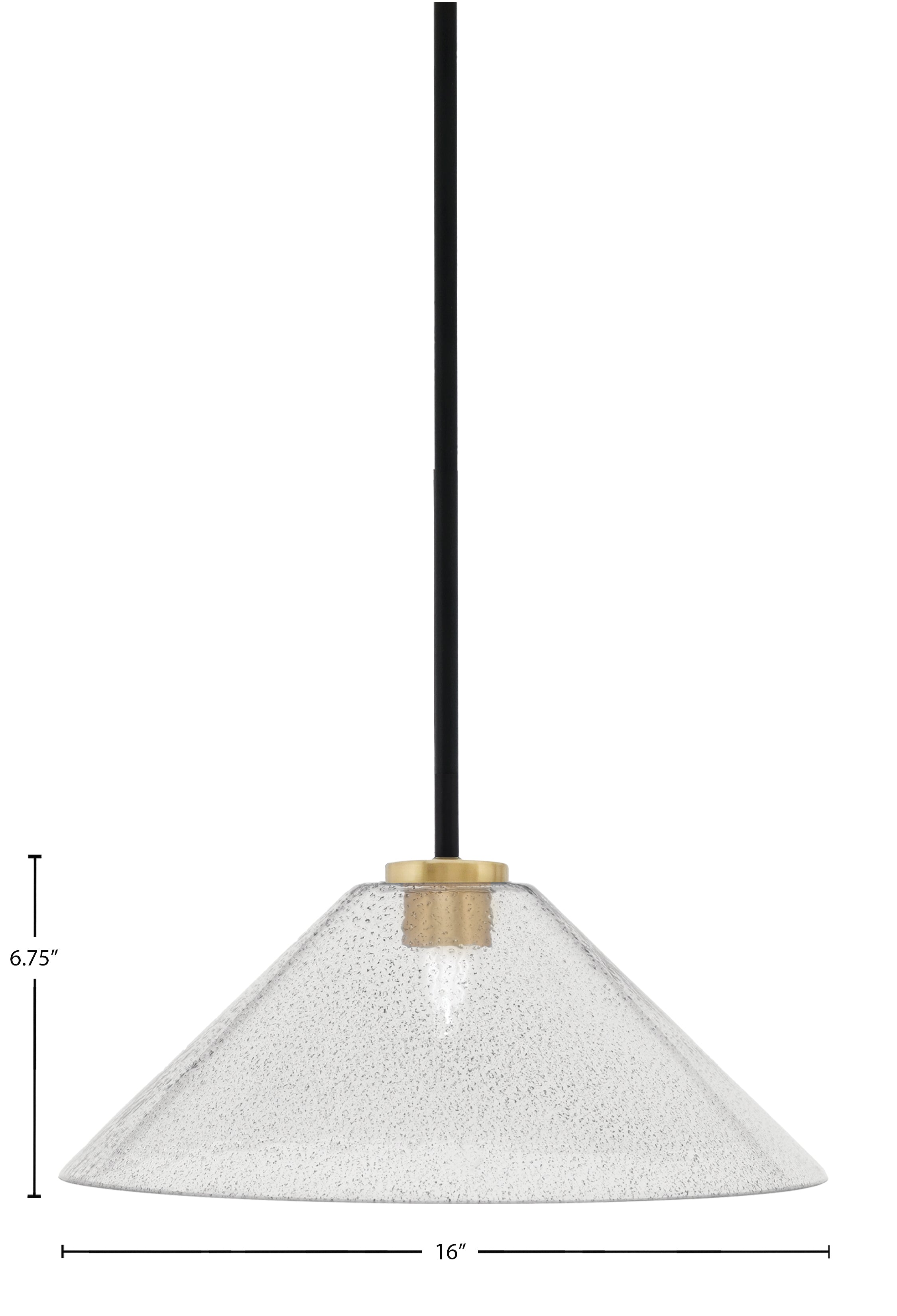 Sandia One Light Pendant in Matte Black & New Age Brass with Smoke Bubble Shade