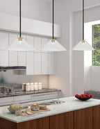 Sandia One Light Pendant in Matte Black & New Age Brass with Smoke Bubble Shade