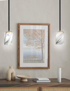 Sandia One Light Mini Pendant in Matte Black & New Age Brass with Onyx Swirl Shade