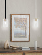 Sandia One Light Mini Pendant in Matte Black & New Age Brass with Clear Bubble Shade