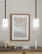 Sandia One Light Mini Pendant in Matte Black & New Age Brass with White Muslin Shade
