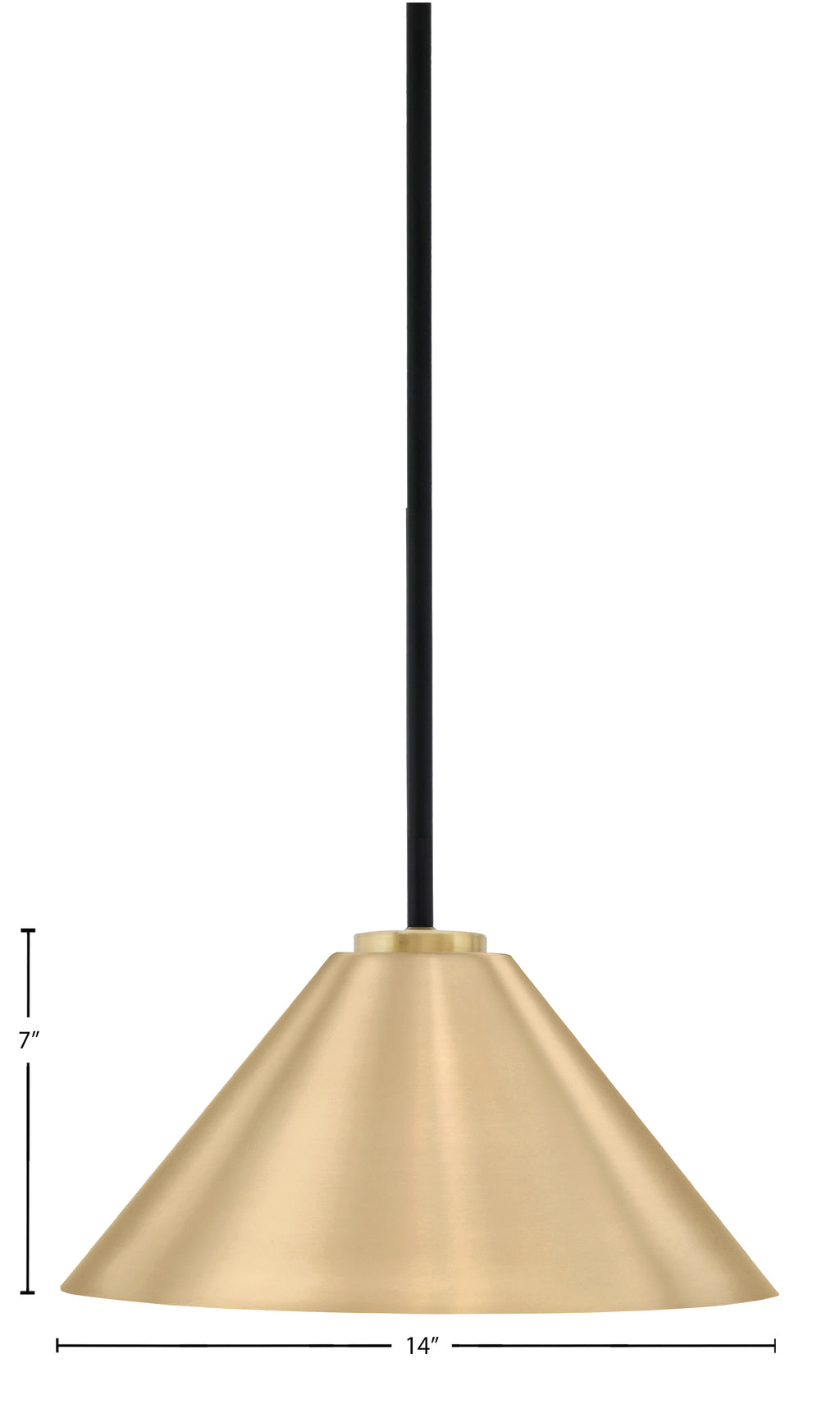 Sandia One Light Pendant in Matte Black & New Age Brass with New Age Brass Metal Shade Shade