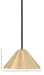 Sandia One Light Pendant in Matte Black & New Age Brass with New Age Brass Metal Shade Shade
