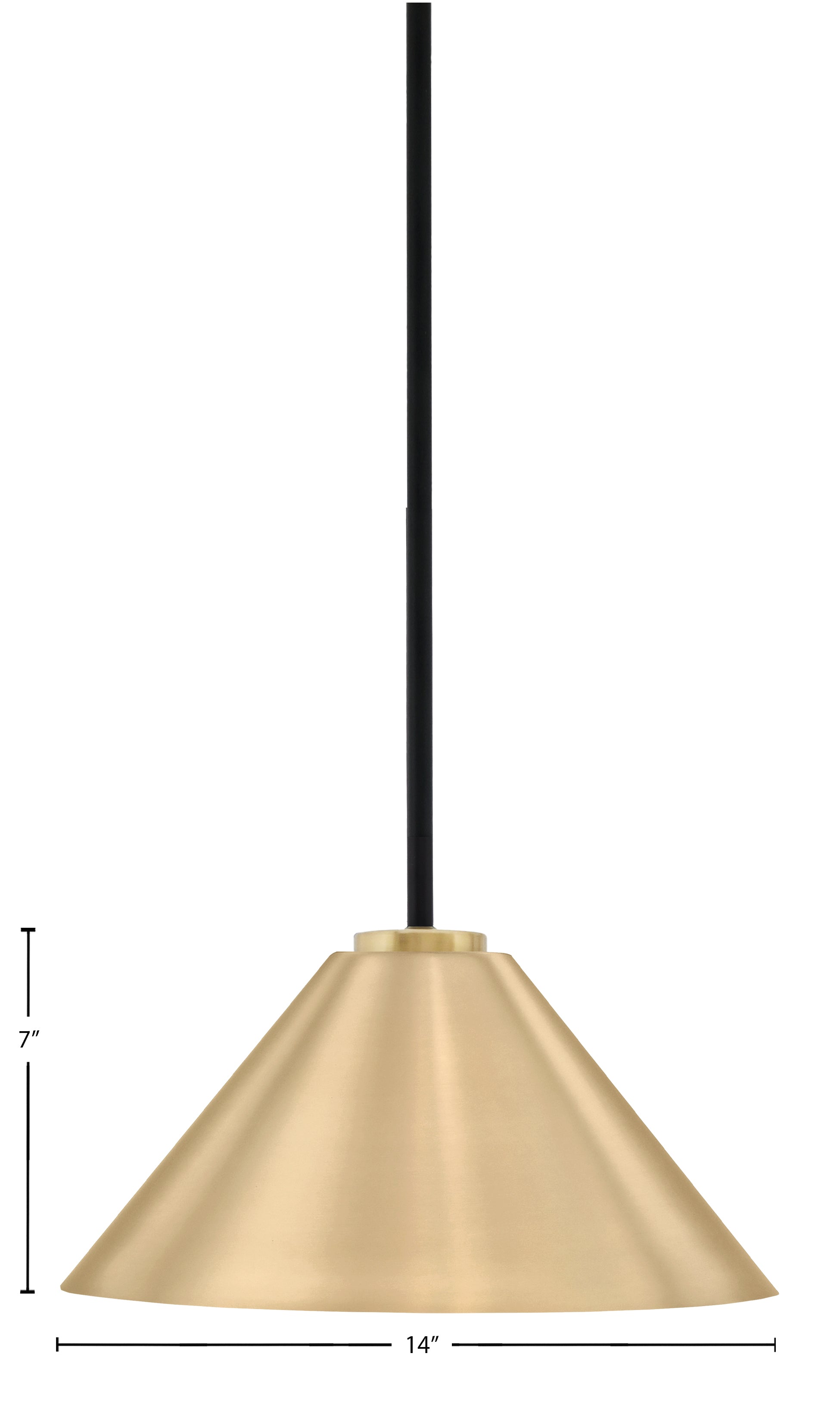 Sandia One Light Pendant in Matte Black & New Age Brass with New Age Brass Metal Shade Shade