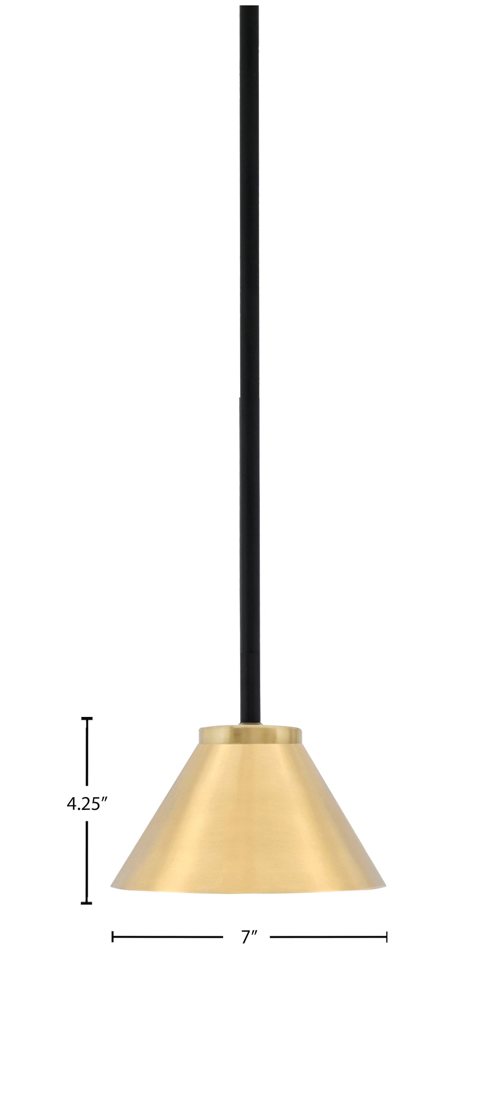 Sandia One Light Mini Pendant in Matte Black & New Age Brass with New Age Brass Metal Shade Shade