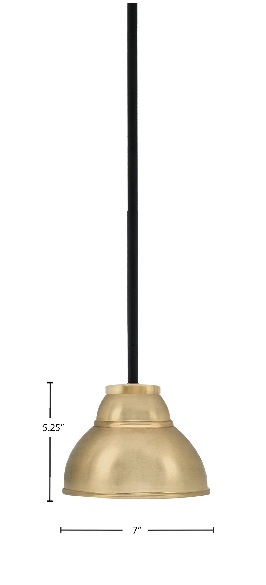 Sandia One Light Mini Pendant in Matte Black & New Age Brass with New Age Brass Metal Shade Shade