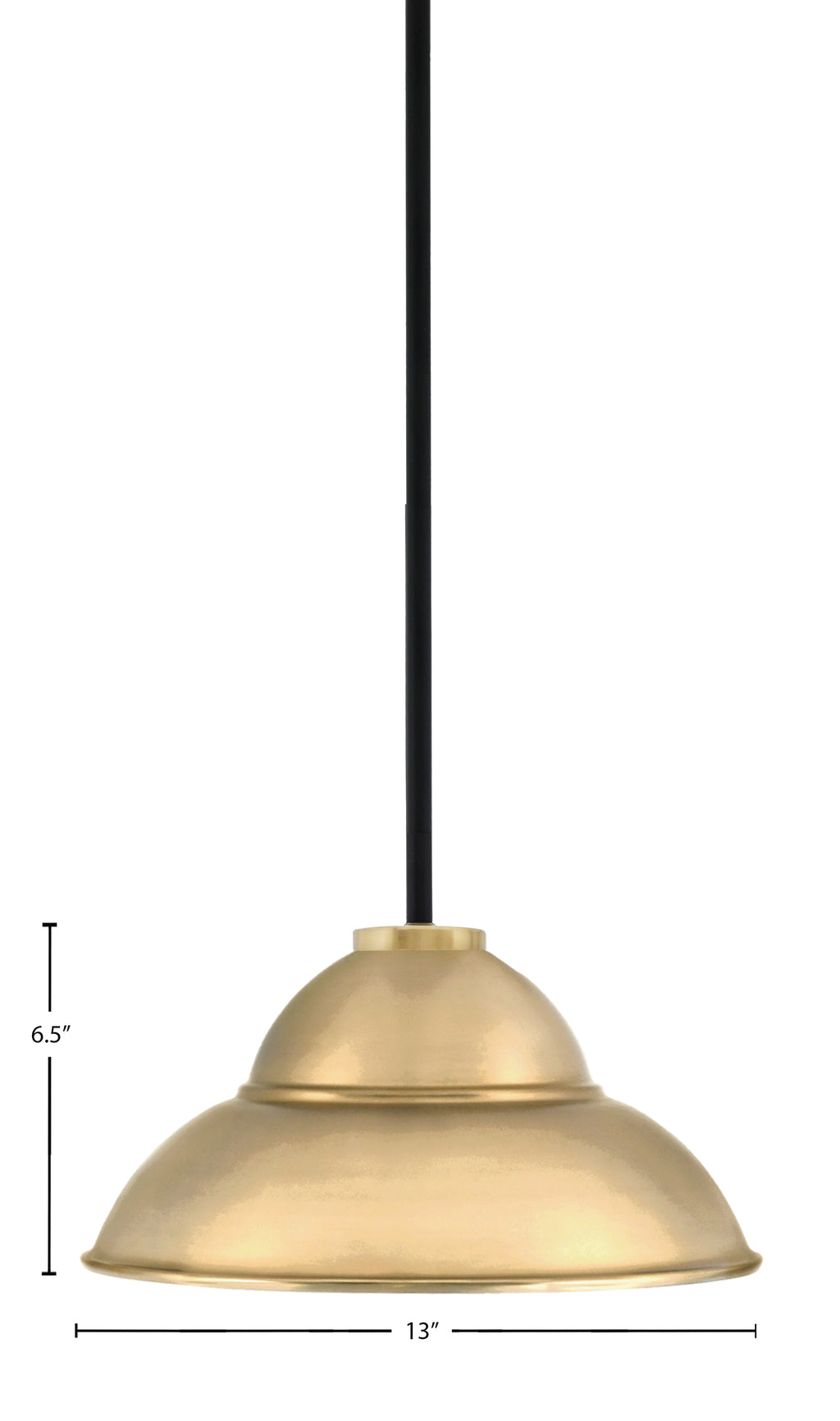 Sandia One Light Pendant in Matte Black & New Age Brass with New Age Brass Metal Shade Shade