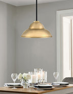 Sandia One Light Pendant in Matte Black & New Age Brass with New Age Brass Metal Shade Shade