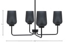 Sandia Four Light Chandelier in Matte Black with Smoke Textured Shade