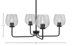 Sandia Four Light Chandelier in Matte Black with Smoke Bubble Shade