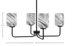 Sandia Four Light Chandelier in Matte Black with Onyx Swirl Shade