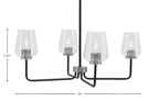 Sandia Four Light Chandelier in Matte Black & Graphite with Clear Bubble Shade