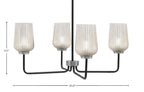 Sandia Four Light Chandelier in Matte Black & Graphite with Silver Textured Shade
