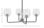 Sandia Four Light Chandelier in Matte Black & Graphite with Clear Bubble Shade