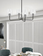 Sandia Four Light Chandelier in Matte Black & Graphite with Clear Bubble Shade