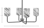 Sandia Four Light Chandelier in Matte Black & Graphite with Onyx Swirl Shade