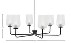 Sandia Six Light Chandelier in Matte Black with Clear Textured Shade