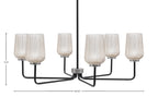 Sandia Six Light Chandelier in Matte Black & Graphite with Silver Textured Shade