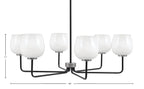 Sandia Six Light Chandelier in Matte Black & Graphite with White Marble Shade