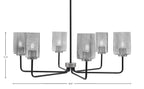Sandia Six Light Chandelier in Matte Black & Graphite with Smoke Bubble Shade