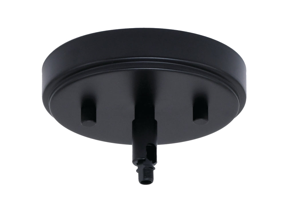 Sandia Six Light Chandelier in Matte Black with White Marble Shade