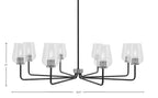 Sandia Eight Light Chandelier in Matte Black & Graphite with Clear Bubble Shade