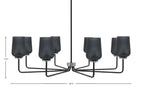 Sandia Eight Light Chandelier in Matte Black & Graphite with Smoke Textured Shade