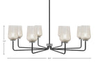 Sandia Eight Light Chandelier in Matte Black & Graphite with Silver Textured Shade