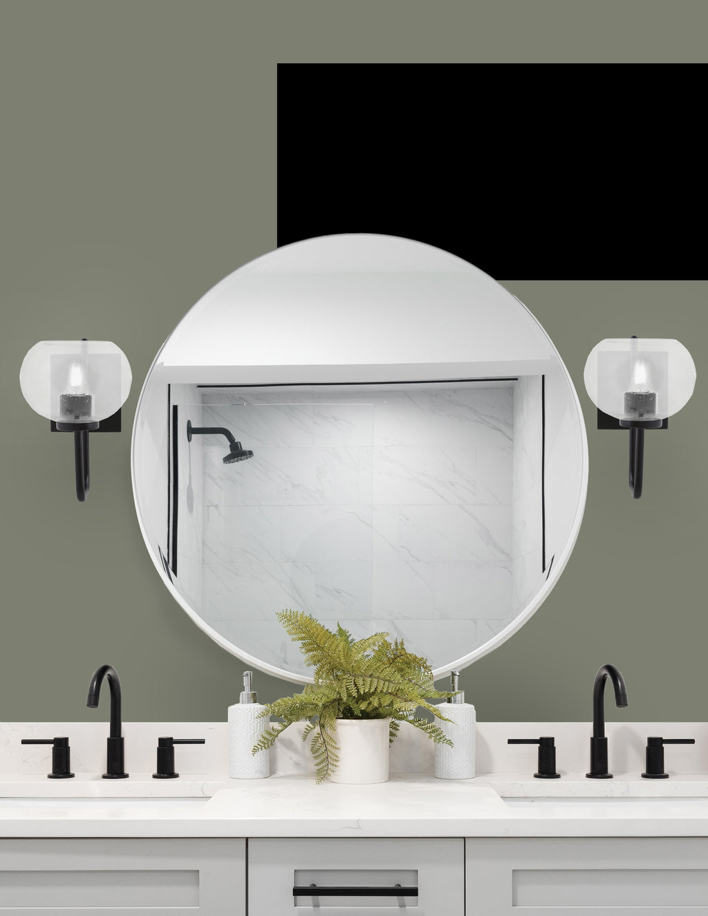 Sandia One Light Wall Sconce in Matte Black with Clear Bubble Shade