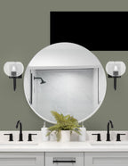 Sandia One Light Wall Sconce in Matte Black with Clear Bubble Shade