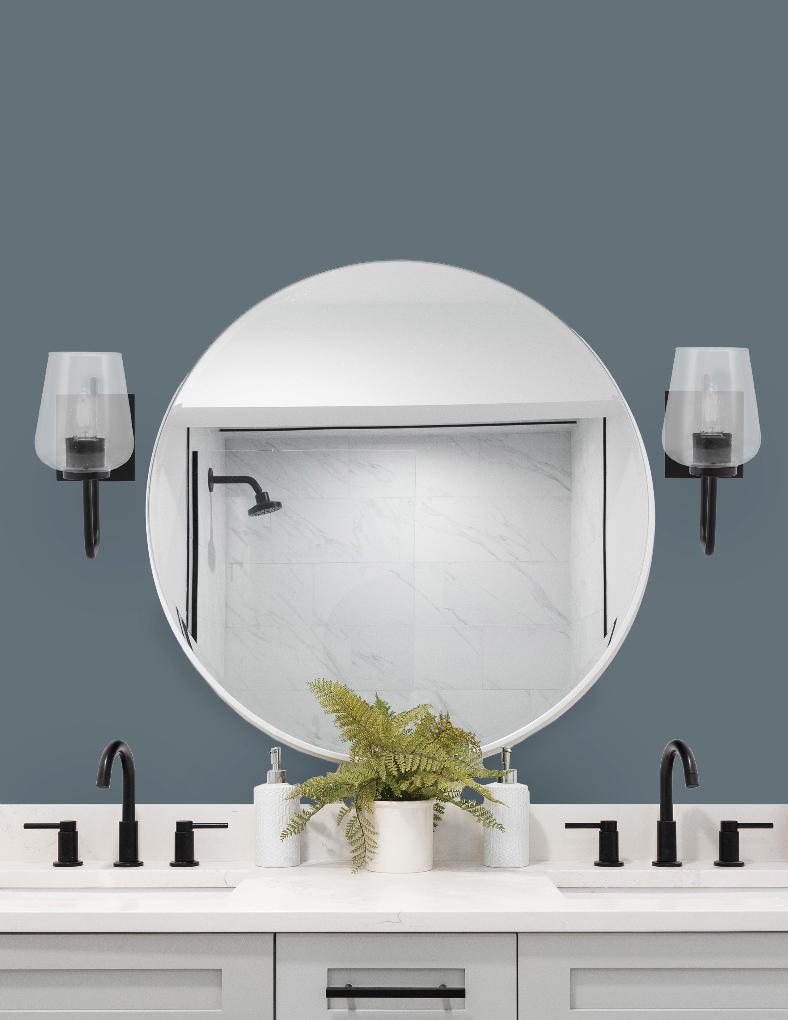 Sandia One Light Wall Sconce in Matte Black with Clear Bubble Shade