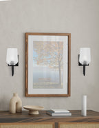 Sandia One Light Wall Sconce in Matte Black with Clear Textured Shade
