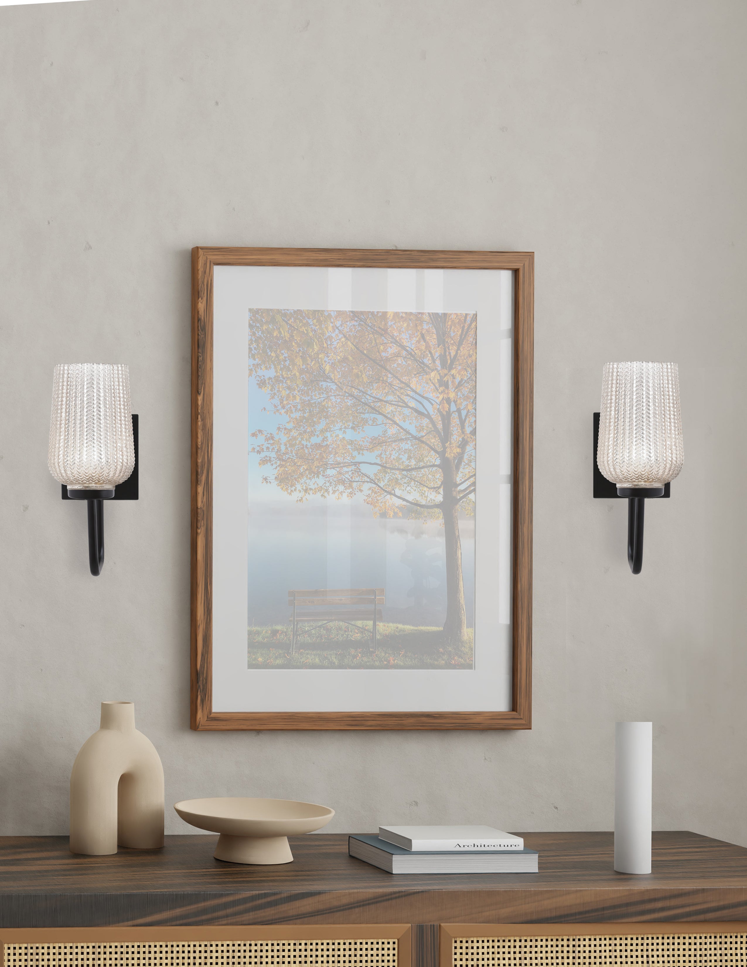 Sandia One Light Wall Sconce in Matte Black with Silver Textured Shade