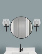 Sandia One Light Wall Sconce in Matte Black with Clear Bubble Shade