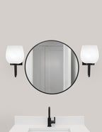Sandia One Light Wall Sconce in Matte Black with White Marble Shade